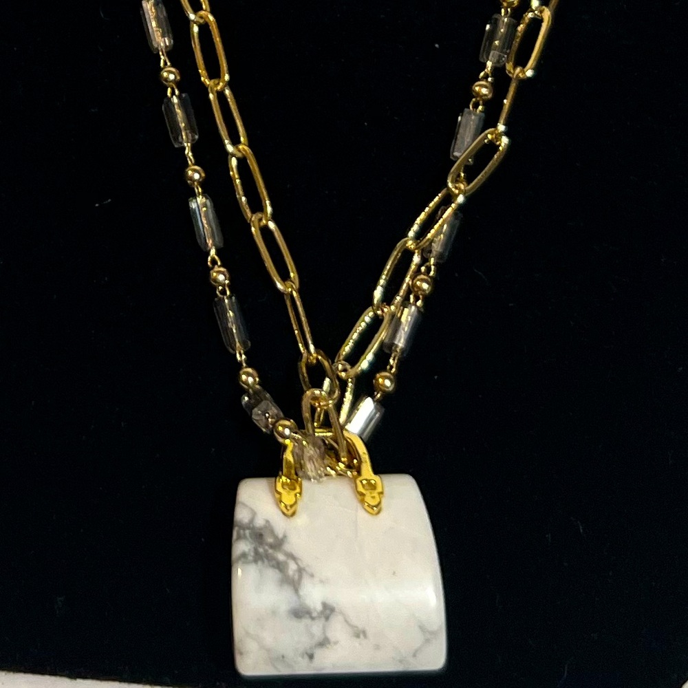 Purse Charm Natural Stone & Necklace New - Picture 4 of 5